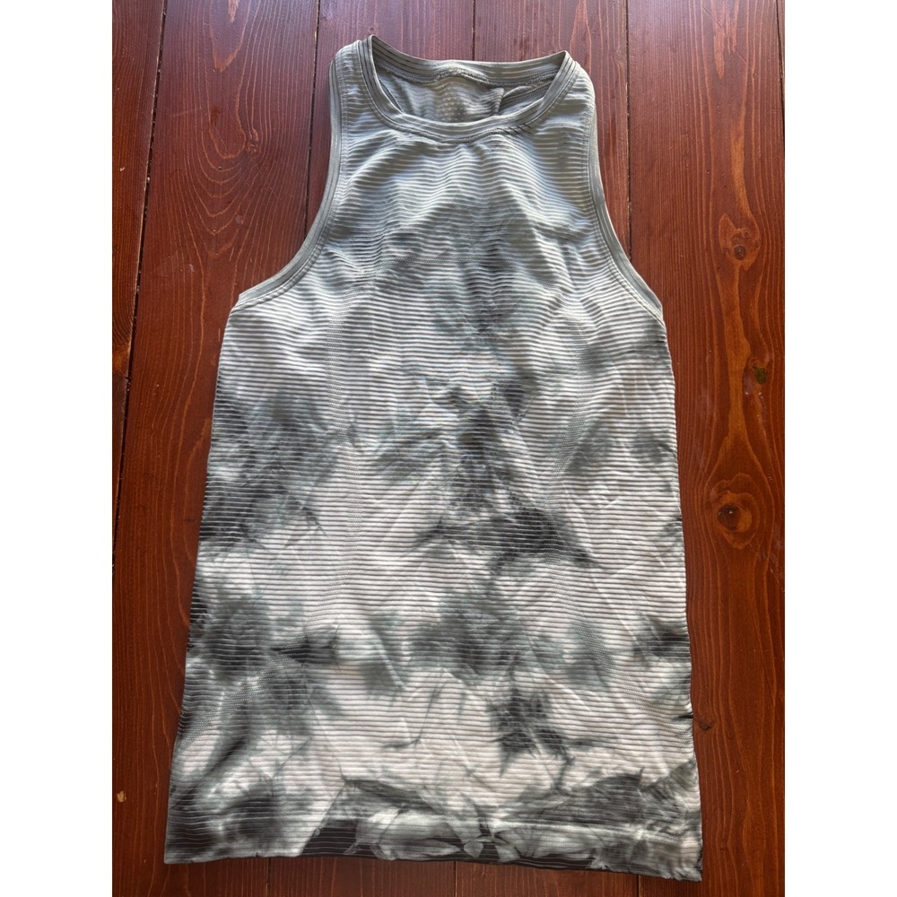 Lululemon Swiftly Tank Top Women's Size 4 Gray Diamond Dye Workout Racerback